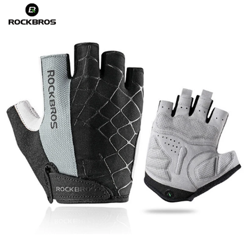 

Men's Cycling Gloves Bike Half Finger SBR Shockproof Breathable Silicone Gel Thickened Pad Sport MTB Bike Short Gloves