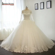 Потрясающее Пышное Бальное Платье с длинными рукавами, свадебное платье