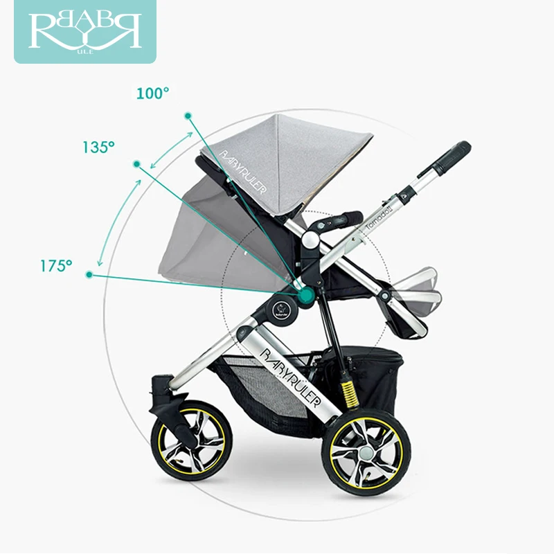 Новинка 2019 года высокого класса детская коляска babyruler детская коляска складная амортизатор 175 градусов BB тележка