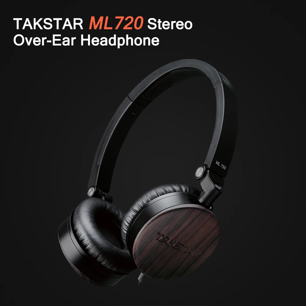 

TAKSTAR ML 750 MFi Certificated Sandalwood Foldable Over Ear Headphone Mic Noise Cancelling Wired Dynamic Headsets Carry Case
