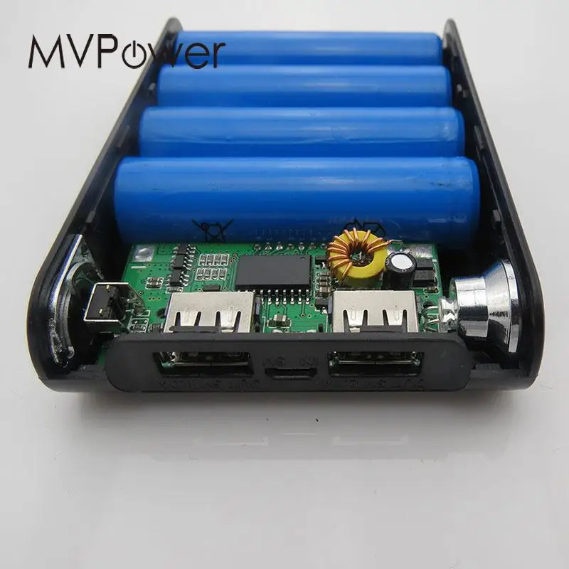 MV power Bank чехол с двойным зарядным устройством USB зарядка 4x18650 батарея ЖК-дисплей DIY Набор для смартфона Универсальный