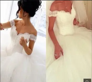 

Vestidos De Novia ball gown off the shoulder wedding dress lace appliques v neck new arrival bride gowns best selling 2017