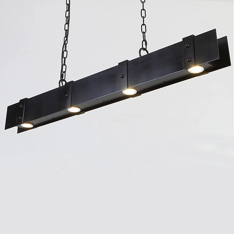 3W GU10 Bulb Industrial Chandelier Light Fixture Black Retro Loft Metal