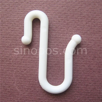 

Plastic Pinched S-hook 48mm, security display S hook, pop ceiling rack pegboard wire shelf rail hook merchandise strip hanger