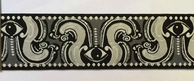 

5cm eye jacquard single face strong webbing,eye webbing,black and white style webbing,XERY0628C