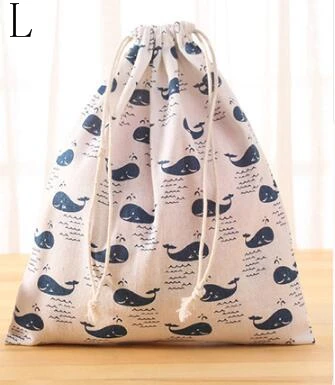 ETya/Новинка; многофункциональная сумка на шнурке для путешествий; женские косметички; чехол для организации; тканевая сумка для мытья обуви - Цвет: Whale L