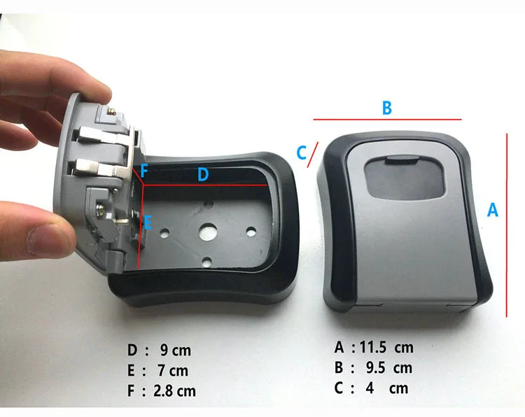 Key Safe Box Outdoor Digit Wall Mount Combination Password Lock Aluminum Alloy Material Keys Storage Box Security Safes OS5402 (5)