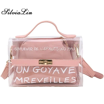 

New Design Women Transparent Bag Clear PVC Jelly Small Tote Summer Beach Bag Messenger Bags Female Crossbody Shoulder Bags Sac