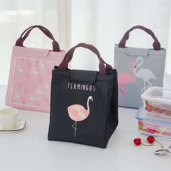 

New flamingo lunch box bag thermal Waterproof Portable picnic Handbag sandwich food cooler bag For kids Women Travel
