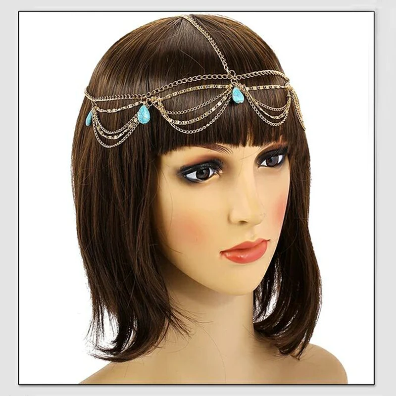

Bohemian Gold Metal Tassel Head Chain Hair for Women Party Wedding Hair Accessories Headpiece