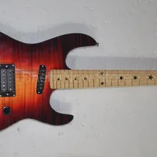 Shelly магазин Заводская 6 струн Пламя клен Топ черная звезда инкрустация 22 Лады Рог Электрогитары Музыкальный инструмент магазин