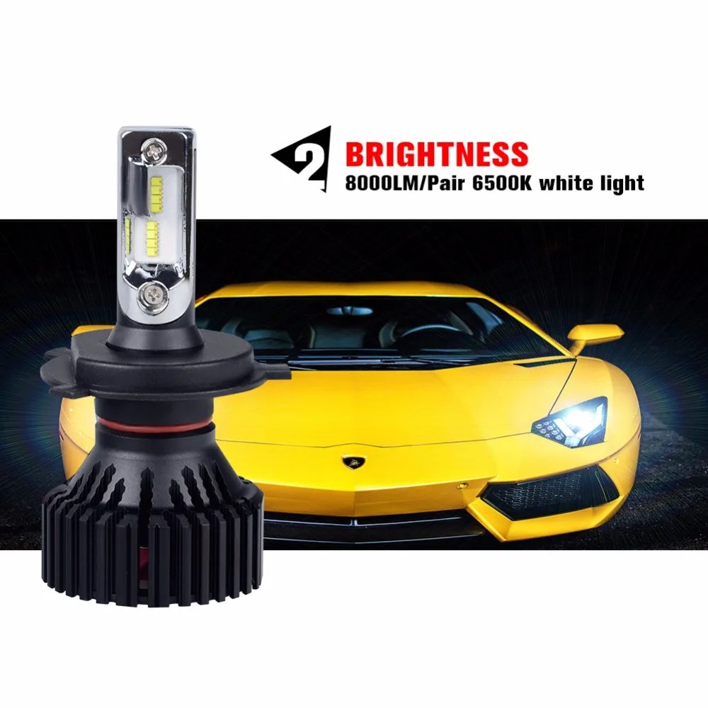 Foxcncar H4 H7 светодиодная лампа для фар LED ampoule HB3 H11 9005 9006 Voiture Phares 60 Вт 8000LM ZES