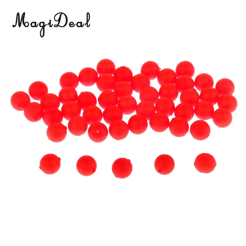 50pcs Fishing Float Ball EVA Foam Ball Striking Beans Buoyancy Floating Bobbers Indicators 5mm 6mm 7mm 8.3mm