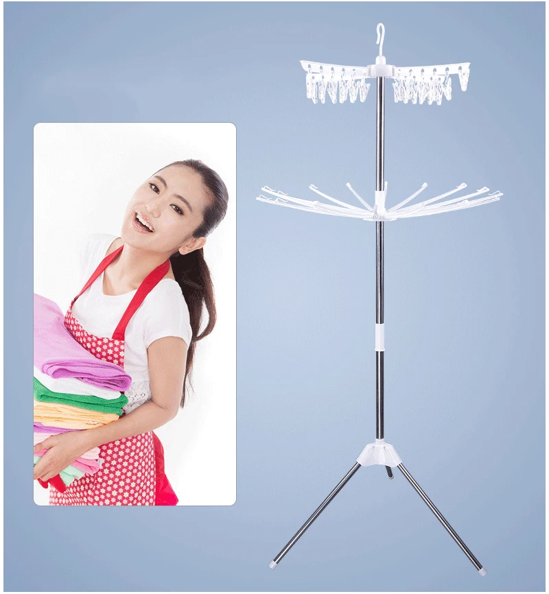 Simple Foldable Drying Rack Floor Folding Mobile Towel Rack Hanger Balcony Hanger Stand Indoor Sun Clothes Rack Furniture