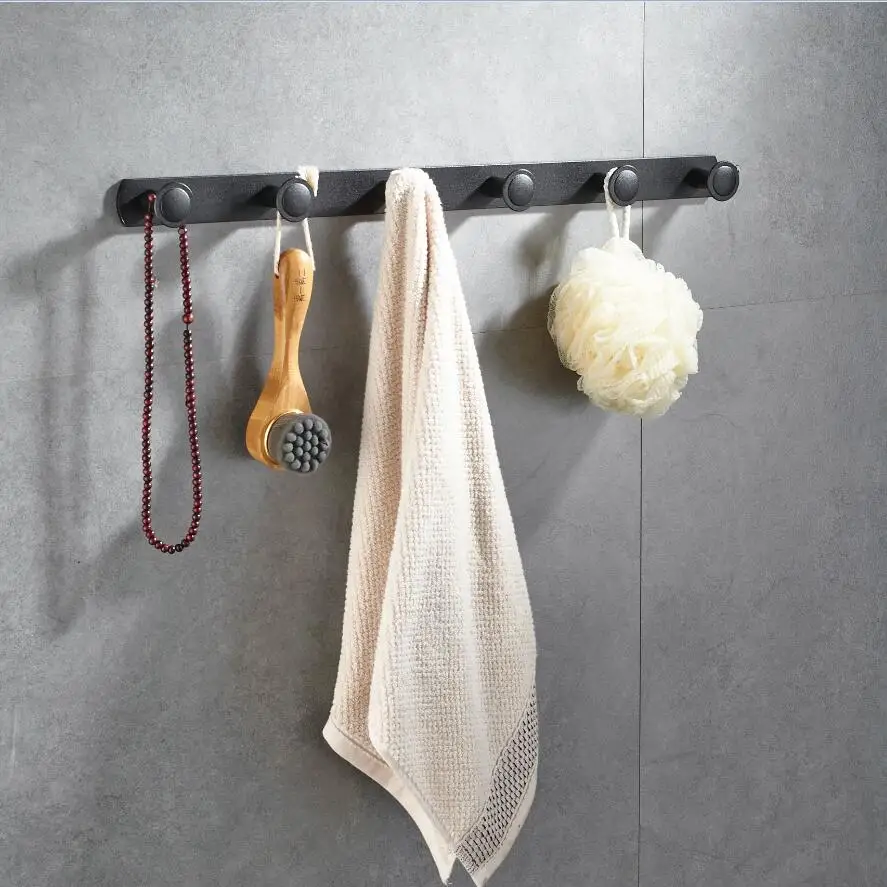 6pac Robe Hook Black Bathroom Hooks For Towels Bag Hat Wall Mounted