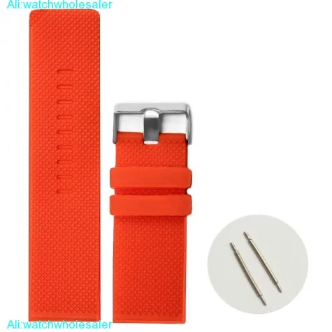 28mm Top Orange Color Silicone Jelly Rubber Unisex Watch Band Straps WB1079H28JB