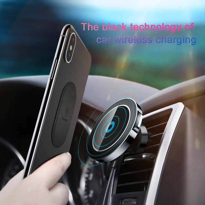  Baseus Qi Wireless Charger Magnetic Phone Holder For iPhone 11 Pro Samsung Fast Charging Car Mobile