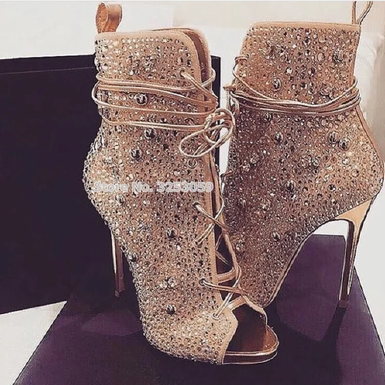rose gold diamond shoes