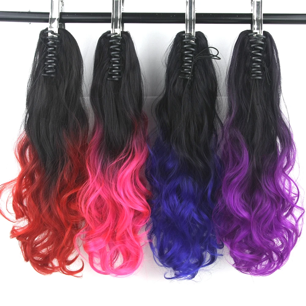  Soowee Curly Brown Ombre Claw Ponytail Synthetic Hair Long Clip In Hair Extension Hairpiece Pony Ta