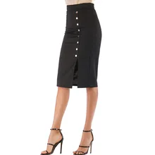 Европейский офис леди Весна Лето Юбка Высокая талия Сплит черная деловая юбка женский модный слинг хип миди юбка-карандаш