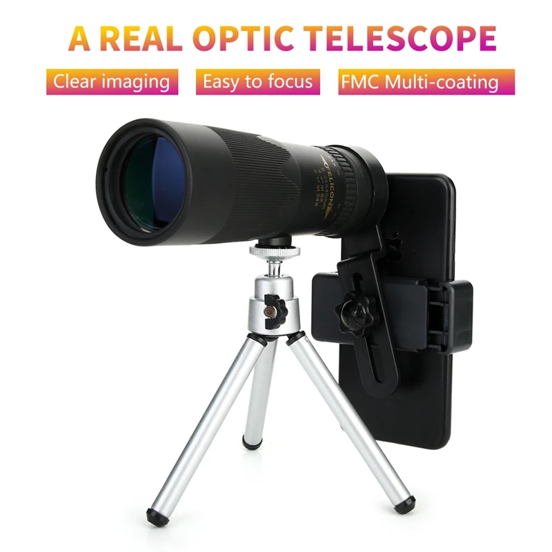 

Zoom 8-24x40 Compact and Portable Monocular Telescope Waterproof Bak4 Prism Telescope Monoculars With Phone Adapter For Camping