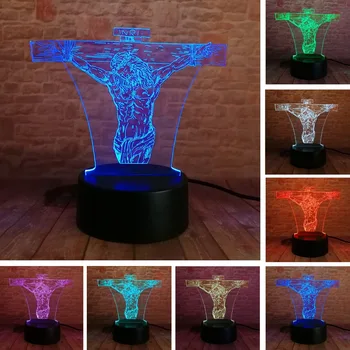 

Christ Jesus Cross 7 Color Change RGB Mood Night Light Church Bedroom Decor Child Kids Friends Believers Holiday Xmas Toys Gifts