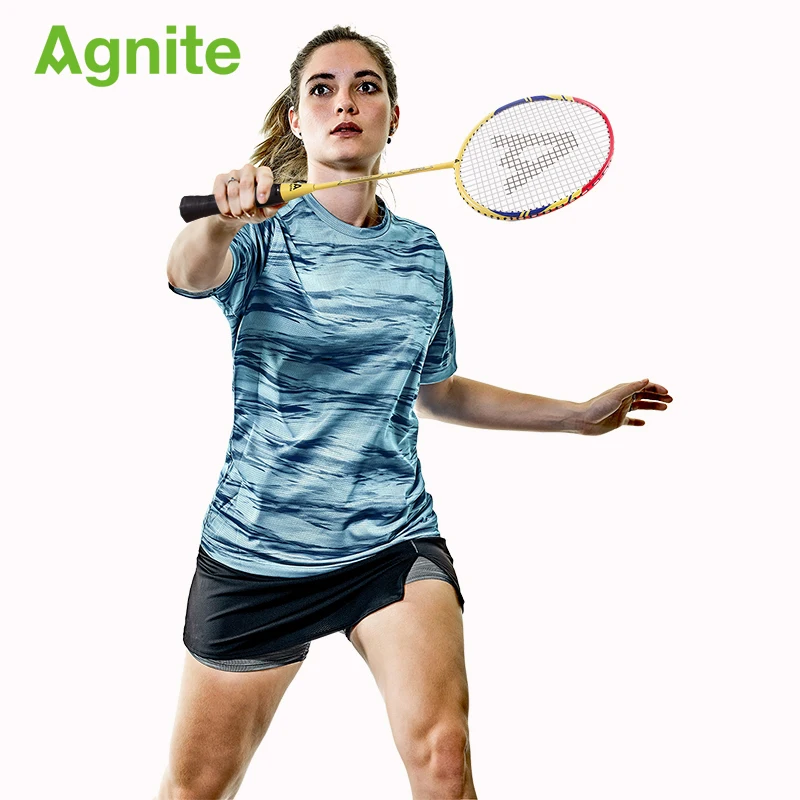 Agnite الكلاسيكية ضوء سبائك الألومنيوم واحد الريشة مضرب مضرب تنس الريشة الرجال والنساء مختلط الزوجي ريشة النار هدية 3 كرات