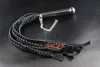 65cm Metal anal plug handle leather whip with 7 braided tails ,sex leather flogger with dildo handle sex whip toys for couples ► Photo 3/4