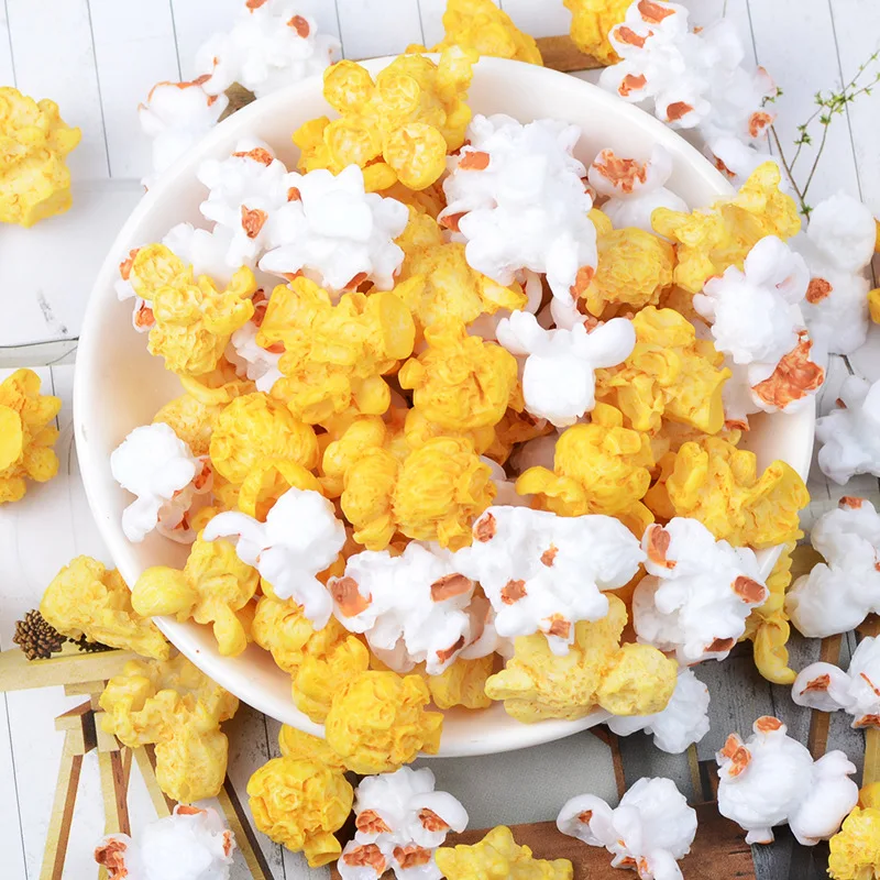 

10Pcs Sweet Miniature Popcorn Flat Back Resin Cabochons Handmade Simulation Food Resins DIY Accessories Phone Decoration Crafts