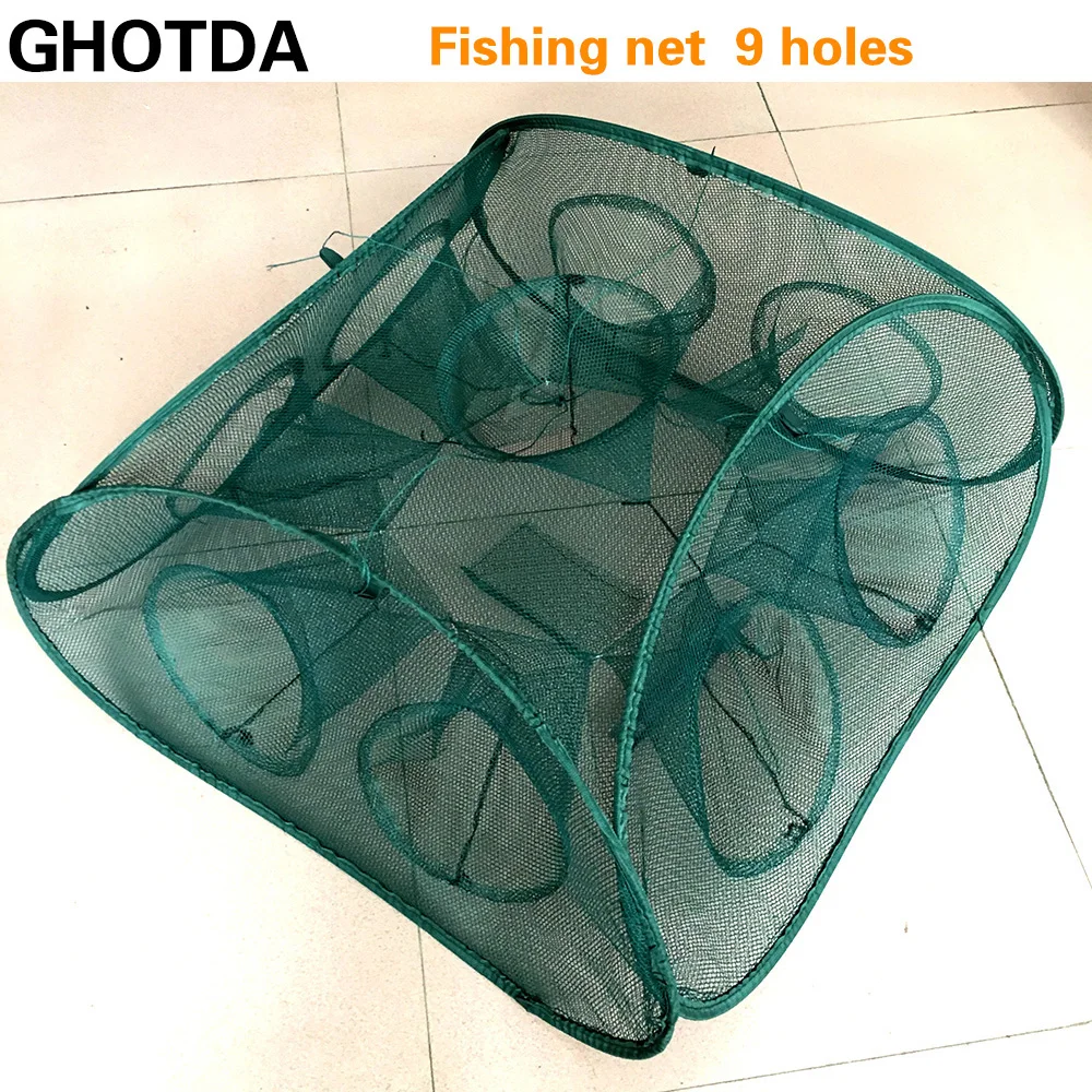 Crabe Pêche à La Crevette Pliable Mesh Appâts Piège Parapluie Fonte