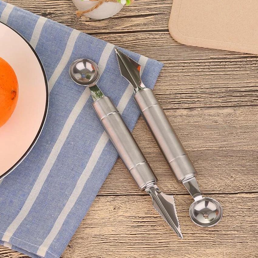1 шт. 2 в двойная головка фруктовая Дыня Мороженое Совок Ложка Шариковая резьба