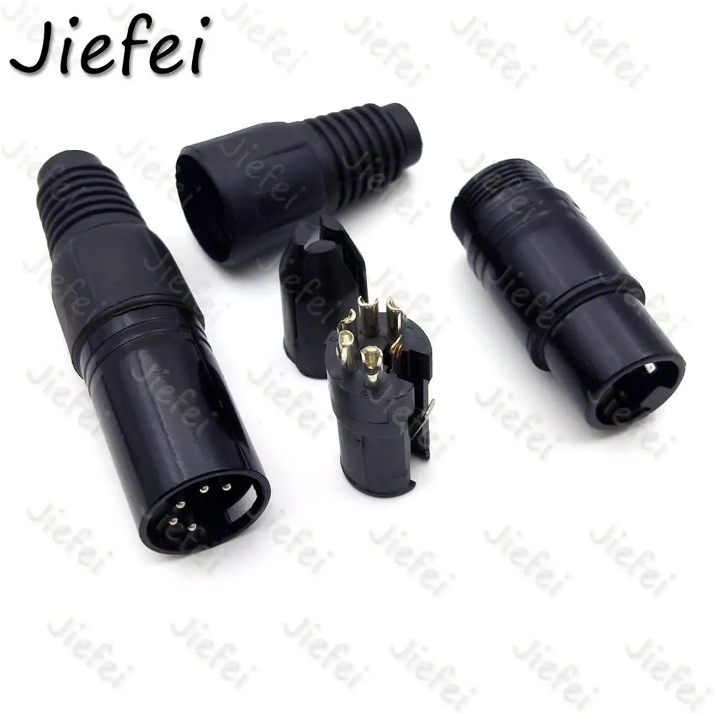 20 комплектов XLR 3Pin 4pin 5pin Аудио Микрофон Кабель Разъем черный мужской + Женский