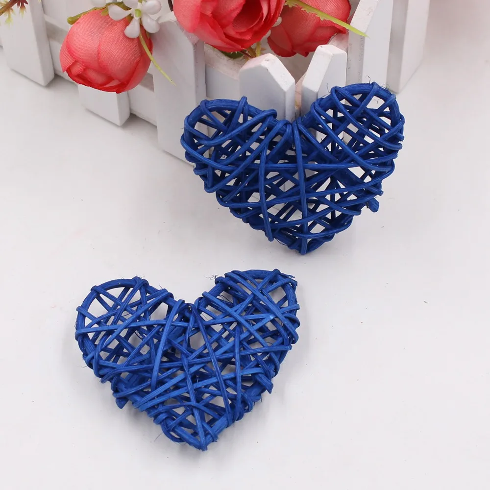 5pcs/lot 6cm Rattan love Artificial Straw Ball For Birthday Party Wedding Decoration Christmas Decor Home Ornament Supplies