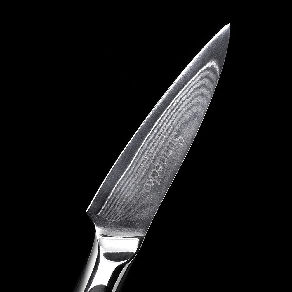 SUNNECKO 3,5 дюймов нож для очистки овощей Дамасские кухонные ножи японский VG10 ядро стальное лезвие острый фруктовый пилинг резак инструмент G10 Ручка