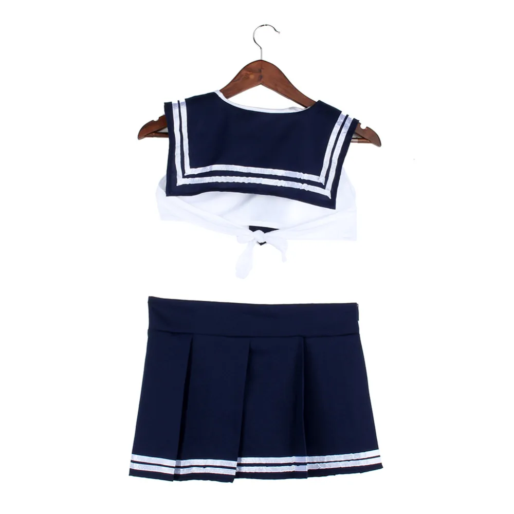 Женский сексуальный костюм, новая японская школьная форма для девушек, студенток, 2 шт., топ и юбка, матросское эротичное белье-комбинация, косплей, униформа