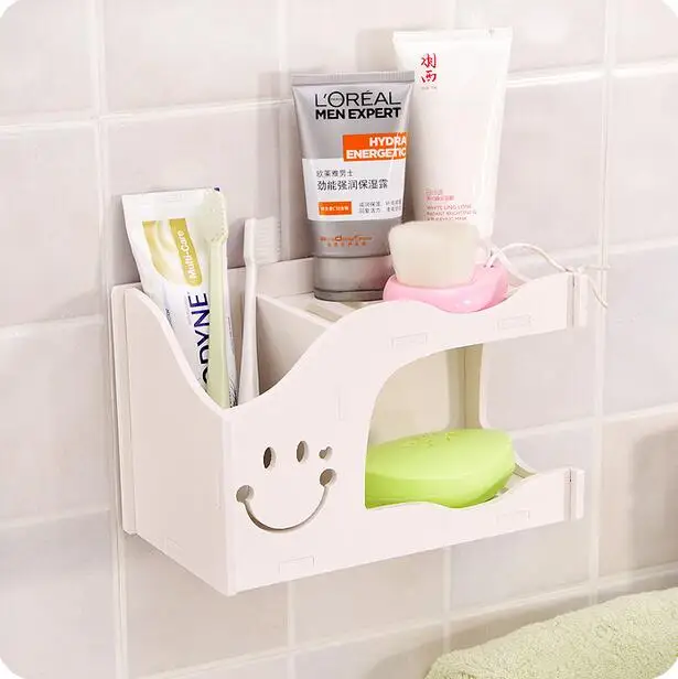 الحمام المنظم موجز الأبيض سبورة خشبية انقطاع منحوتة الجرف حامل الصابون DIY مزيج فرشاة الأسنان تخزين الرف