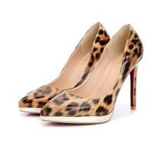 2017 plattform frauen Pumpt Spitz Sexy High Heels Arbeit Karriere Schuhe Schwarz Leopardenmuster Pumpen für Frauen
