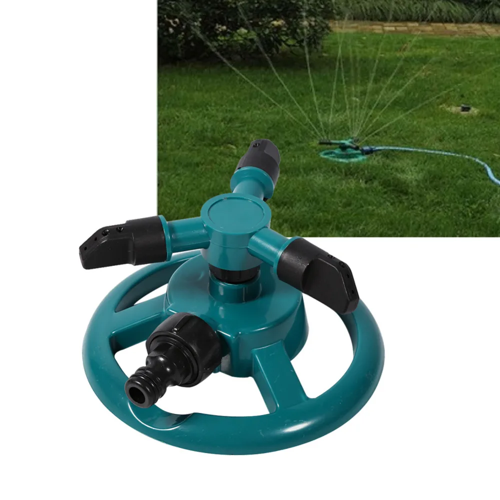 Garden Sprinklers Water Durable Rotary Three Nozzle Arm Pipe Hose