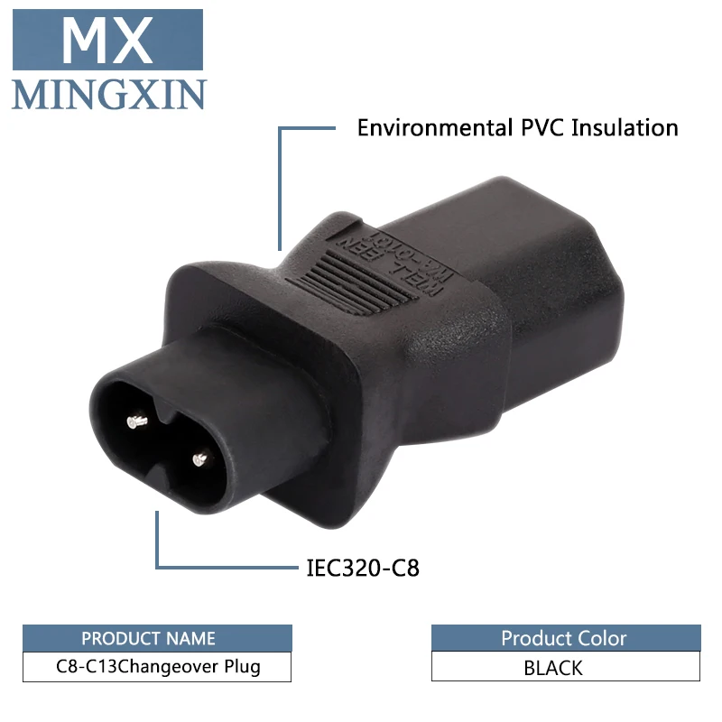 Адаптер питания IEC320 C8 папа-мама C13 3pin | Электроника
