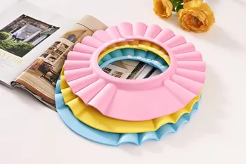 

New Baby Adjustable Shower Cap Bath Waterproof Caps Hat Child Kid Children Wash Hair Shield Hat Hot