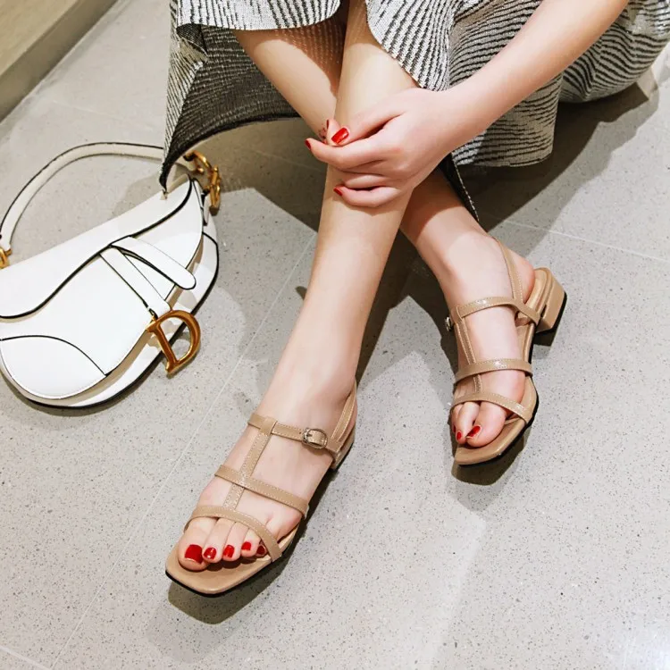 

Big Size 9 10 11 12 13 14 15 high heels sandals women shoes woman summer ladies Ribbon Roman sandals with thick heels