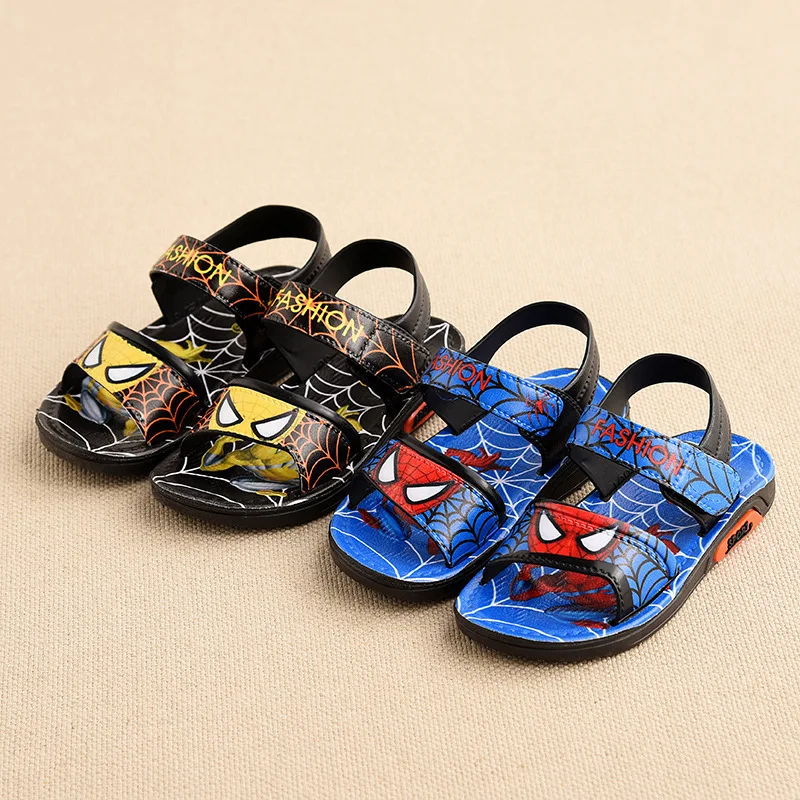 JGVIKOTO/модные сандалии для мальчиков; детская пляжная обувь; мягкая детская летняя обувь с рисунком Человека-паука, человека-паука, Человека-паука