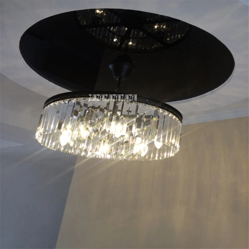 

A-070 55cm Circular Crystal Chandelier Retro Crystal Ceiling Lamp Round Shape Crystal Chandelier Living Room Villa Pendant Lamp