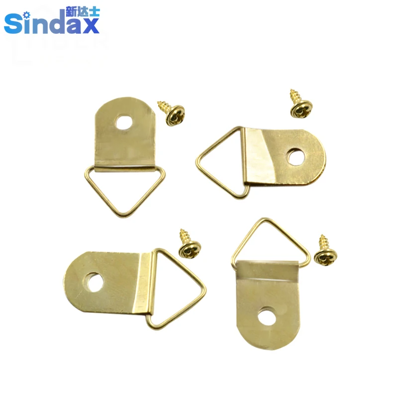 Universal Strong Golden D Rings Decor Picture Frames Hanger Hooks Hanging With Screws Helper