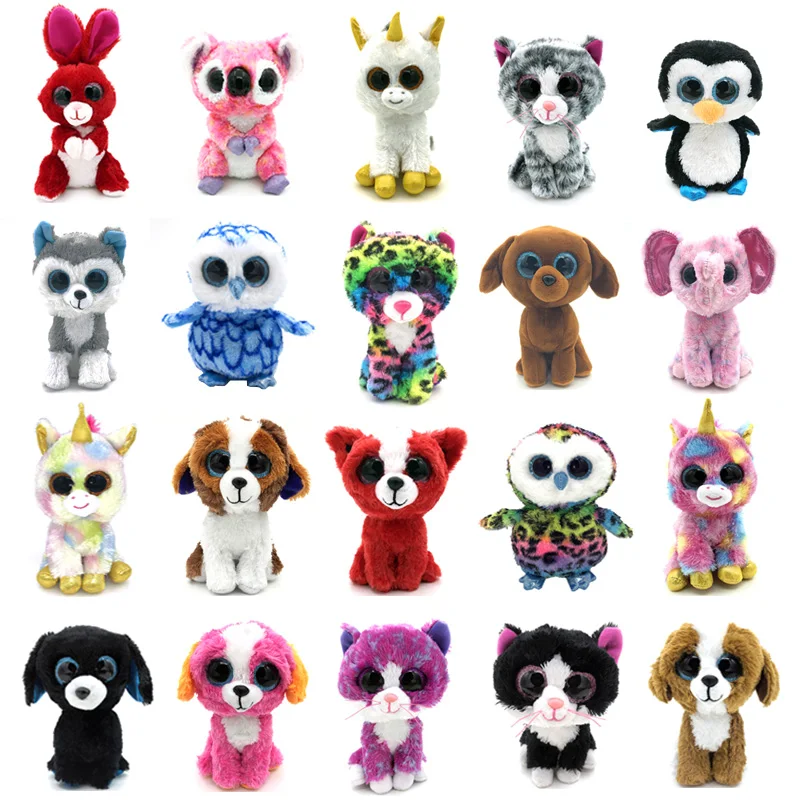 20 Styles 15cm Ty Beanie Boos Animal Unicorn Cute Husky Dog Rabbit Soft beanie boo Owl Stuffed Doll Plush Toy Ty Toys For Girl