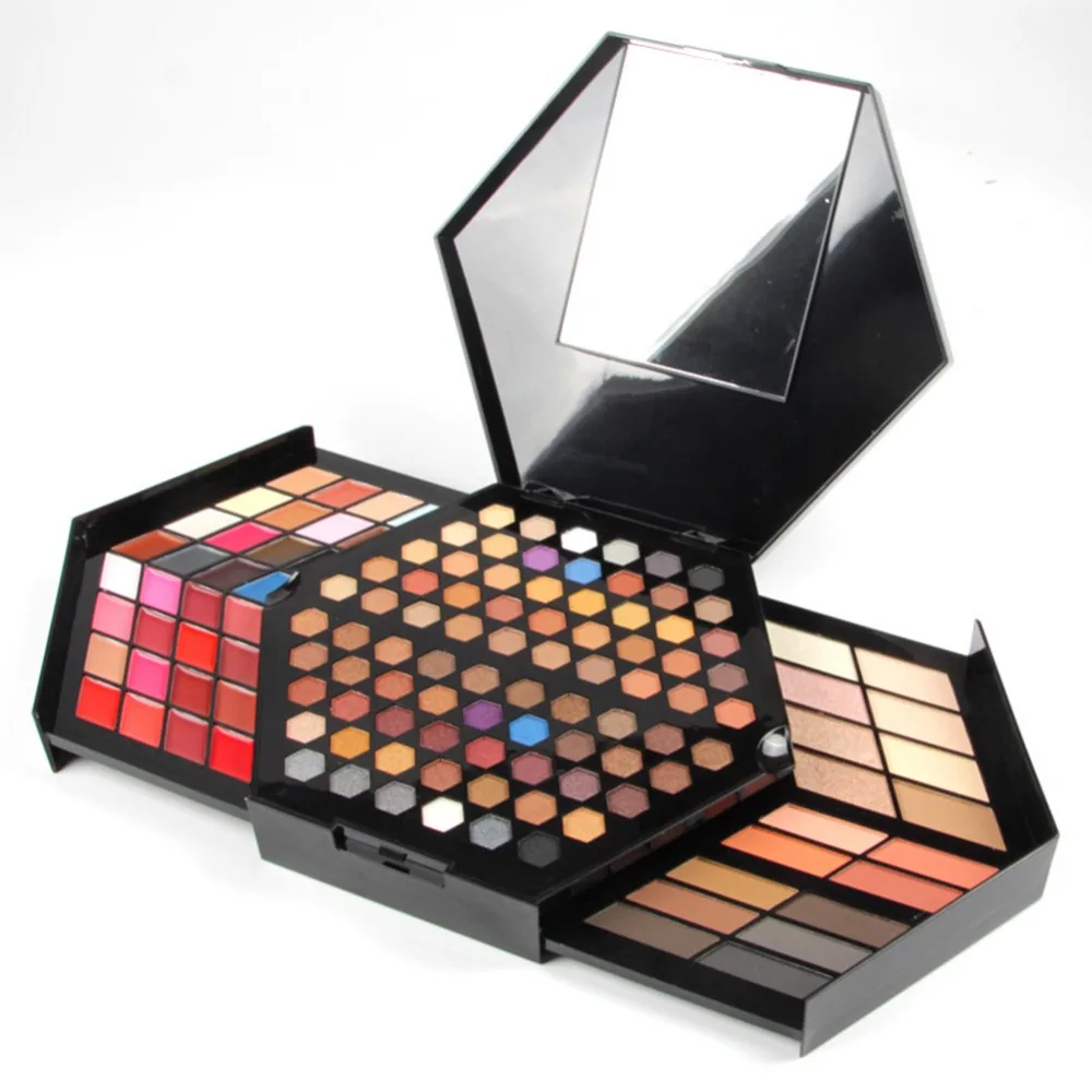 

MISS ROSE Brand 1 Box Matte Shimmer Eyeshadow Makeup Kit Waterproof Eyebrow Powder Blush Concealer Lipstick Palette Set #251611