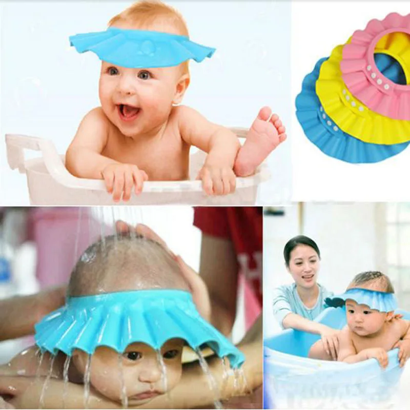 1PC Adjustable Baby Shampoo Cap Soft EVA Baby Bath Waterproof Hat Kids