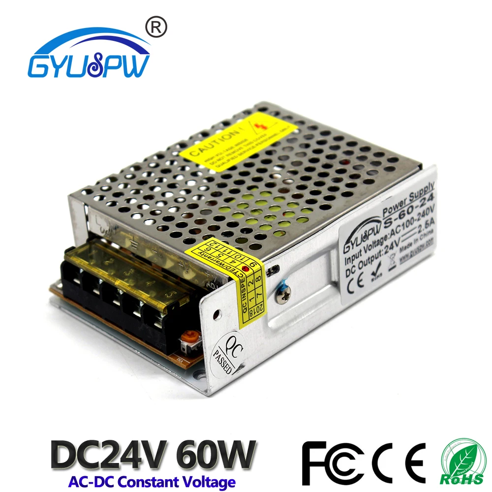 Светодиодный импульсный источник питания DC12V DC24V 15 Вт 24 Вт 36 Вт 48 Вт 60 Вт 72 Вт 100 Вт 120 Вт источник питания трансформатор переменного тока в постоянный ток 12 в 24 В SMPS