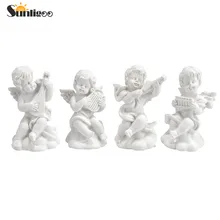 Sunligoo 4 шт. Мини милый ангел статуя маленький Купидон фигурка украшение дома Малый Музыка Фея модель эскиз практика с подарком коробка