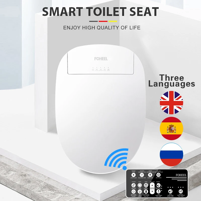Billig FOHEEL Intelligente Toilette Sitz Elektrische Bidet Abdeckung Smart Bidet beheizte wc sitz Led Licht Wc smart wc sitz deckel